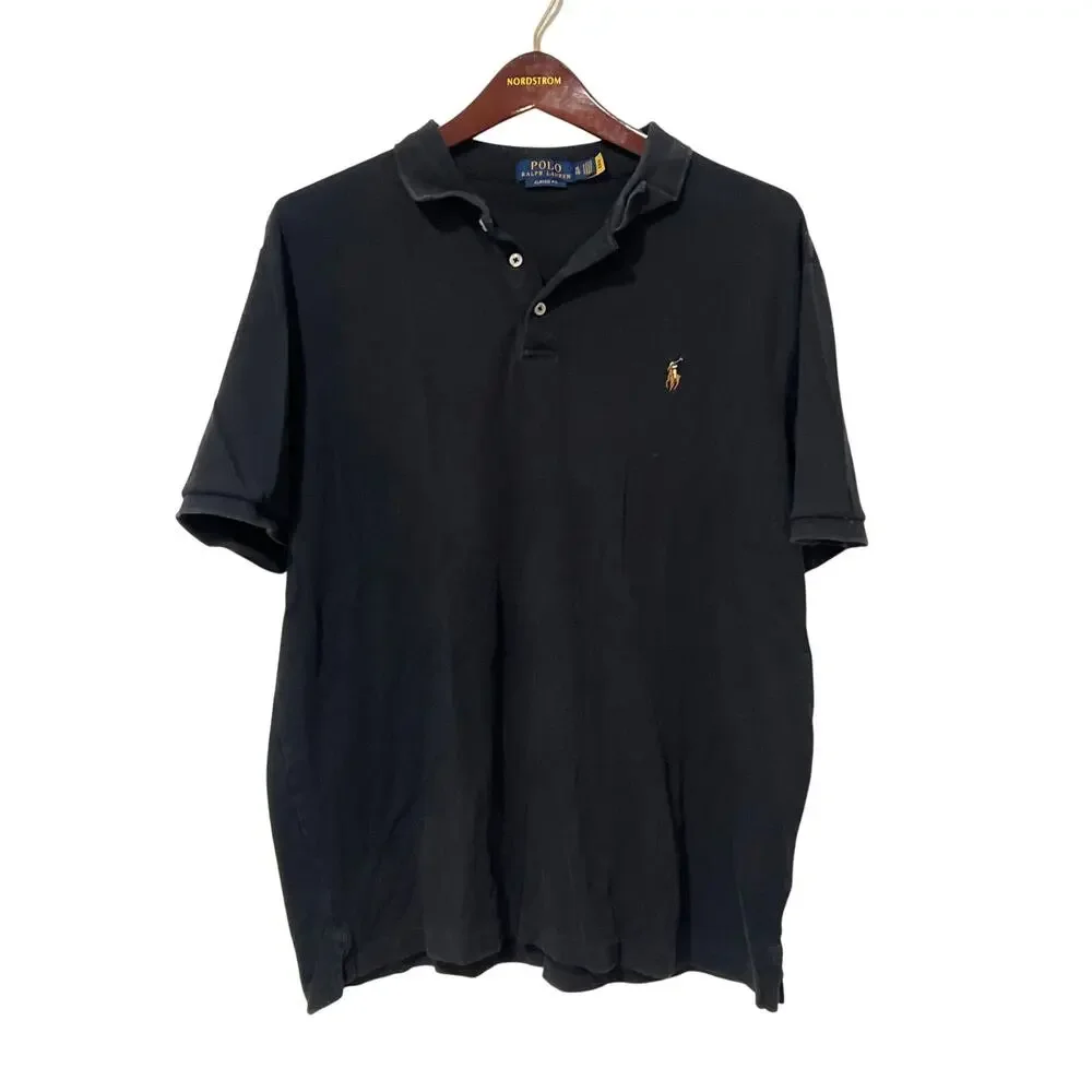 Polo by Ralph Lauren, Black Polo Shirt, Size XL, 1455-C